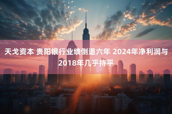 天戈资本 贵阳银行业绩倒退六年 2024年净利润与2018年几乎持平